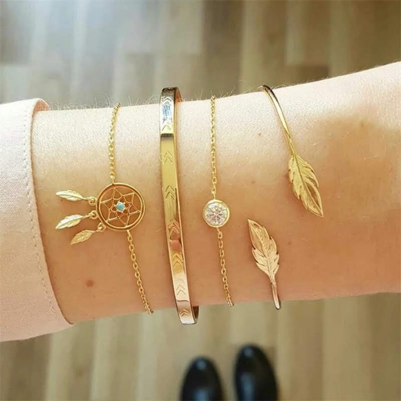 haus of vintage 1984 Jewelry - 5/$20 Mix & Match 4pc Boho Bangle Bracelet Set